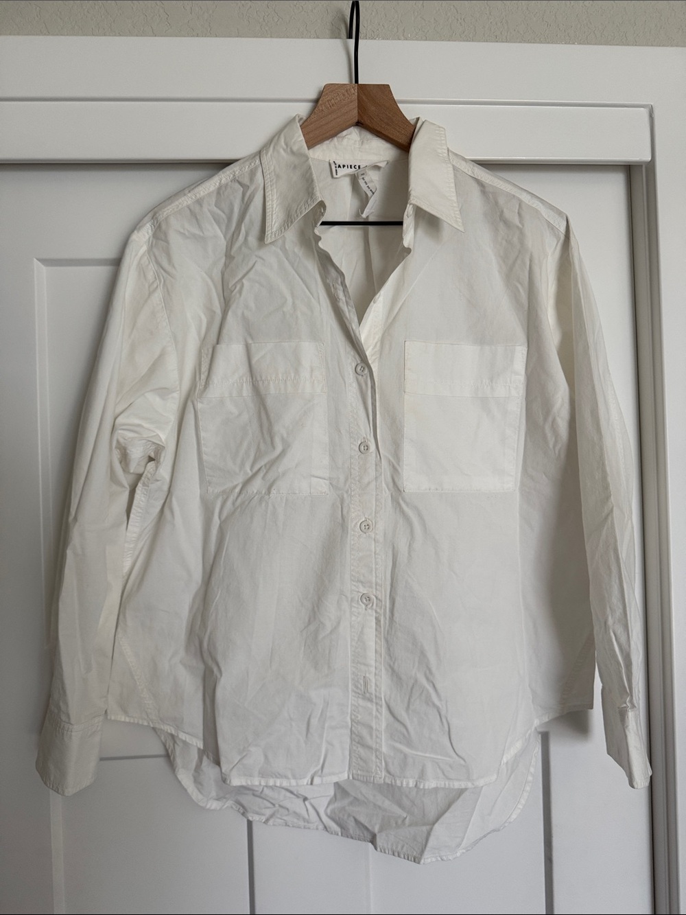 Apiece Apart White Button-Down Shirt